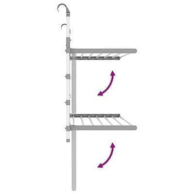 VidaXL Droogrek voor balkon 89x25x(60-95) cm aluminium