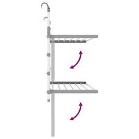 VidaXL Droogrek voor balkon 89x25x(60-95) cm aluminium - thumbnail
