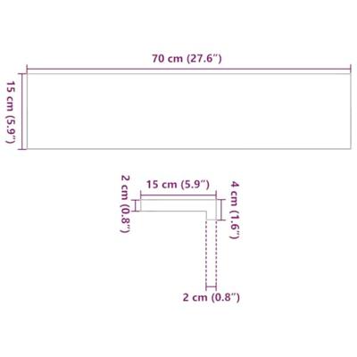 VidaXL Vensterbanken 2 st 70x15x2 cm massief eikenhout donkerbruin VidaXL Vensterbanken 2 st 70x15x2 cm massief eikenhout donkerbruin