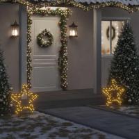 VidaXL Kerstverlichting ster met grondpinnen 80 led's 60 cm - thumbnail