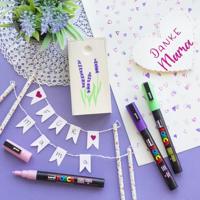 Uni POSCA paintmarker PC-3ML, 1,5 mm, glitter, etui van 8 stuks in geassorteerde kleuren - thumbnail