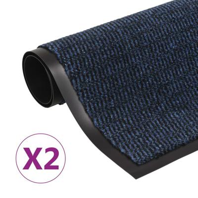 Droogloopmatten 2 st rechthoekig getuft 120x180 cm blauw