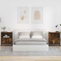 Nachtkastjes 2 pcs Gerookt eiken 49 x 36 x 61 cm Bewerkt hout - thumbnail