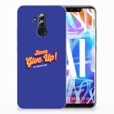 Huawei Mate 20 Lite | Siliconen hoesje | met naam Never Give Up