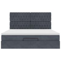 Ottoman bed met matrassen en LED's 160x200cm fluweel - thumbnail