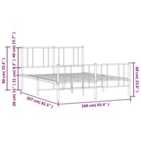 Bedframe met hoofd- en voeteneinde metaal wit 160x200 cm - thumbnail