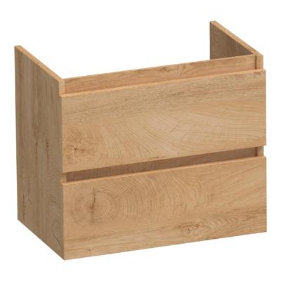 Brauer Joy - Onderkast Ondiep - 60 cm - met 2 Softclose Lades Greeploos en 1 Sifon Uitsparing - Forest Tan