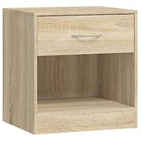 Nachtkastje met lade eikenkleur 2 st - thumbnail