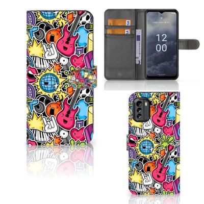 Nokia G60 | Wallet Case | met Pasjes | Punk Rock