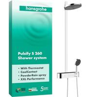 Regendouche set HansGrohe Pulsify S Showerpipe 2 Jets Met ShowerTablet Select 400 Chroom - thumbnail