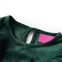 Kinderblouse met ruches 128 donkergroen - thumbnail