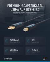 Clicktronic 70097 Casual USB 2.0 kabel - datakabel met stekkercombinatie A/B - thumbnail