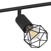 Globo PlafondlampXara I 6-lichts zwart met hout - 54802S-6H - thumbnail