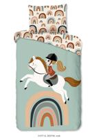 Good Morning Kinderdekbedovertrek "paard en regenboog" - Multi - (140x200/220 cm) - Katoen - thumbnail