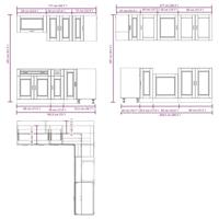 11-delige Keukenkastenset Porto bewerkt hout zwart - thumbnail