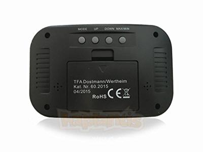 TFA Dostmann 60.2015 Kwarts Wekker Zwart, Zilver Alarmtijden 1