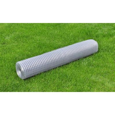 VidaXL Kippengaas 25x1 m gegalvaniseerd staal zilverkleurig VidaXL Kippengaas 25x1 m gegalvaniseerd staal zilverkleurig