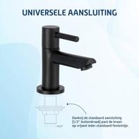 Saqu Shine fonteinkraan mat zwart - thumbnail