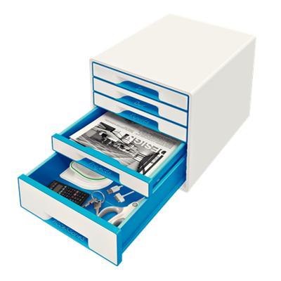 Ladenblok Leitz WOW 5 laden wit/blauw