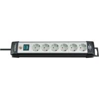 Brennenstuhl Premium-Line stekkerdoos 6-voudig zwart/lichtgrijs 3m H05VV-F 3G1,5 - 1951560100 - thumbnail
