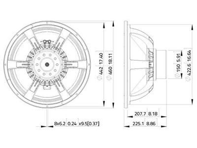 Lavoce SAN184.03 18 inch 45 cm Woofer 1500 W 8 Ω