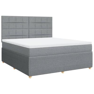 Boxspring met matras stof lichtgrijs 180x200 cm