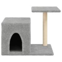 Kattenmeubel met sisal krabpalen 50,5 cm lichtgrijs - thumbnail