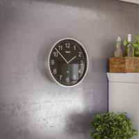 Mebus 19578 Wandklok Zendergestuurd 30 cm Zilver - thumbnail