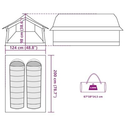 VidaXL Tent 2-persoons waterdicht camouflage VidaXL Tent 2-persoons waterdicht camouflage