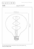 Lucide G125 - Filament lamp - Ø 12,5 cm - LED 3 StepDim (Memory) - E27 - 1x4,9W 2200K - Amber - thumbnail