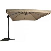 Zweefparasol Virgo 300 x 300 cm met volan taupe - thumbnail