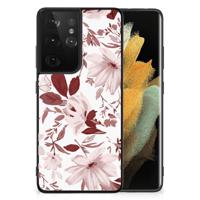 Kleurrijke Telefoonhoesje Samsung Galaxy S21 Ultra Watercolor Flowers - thumbnail