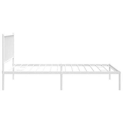 Bedframe met hoofdbord metaal wit 100x190 cm