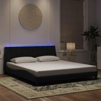 Bedframe met LED zonder matras "Hanko" fluweel zwart 180x200 cm - thumbnail