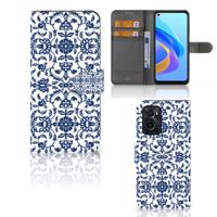 OPPO A76 | A96 Hoesje Flower Blue - thumbnail