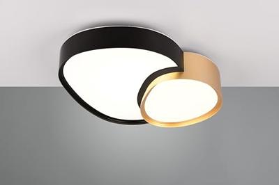 Trio Organische plafonniereRise 43,5cm zwart met goud - 647510280