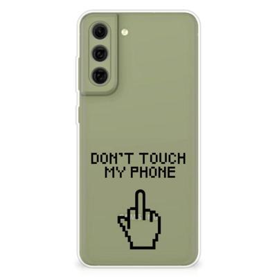 Samsung Galaxy S21FE Silicone-hoesje Finger Don't Touch My Phone Samsung Galaxy S21FE Silicone-hoesje Finger Don't Touch My Phone