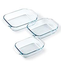 Set met ovenschalen Pyrex Transparant 3 Onderdelen - thumbnail