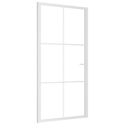 Binnendeur 102,5x201,5 cm ESG-glas en aluminium wit