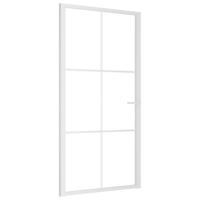 Binnendeur 102,5x201,5 cm ESG-glas en aluminium wit - thumbnail