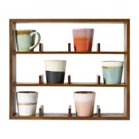 Wandkastje voor 12 mokken - bruin - 45x38x9 cm - thumbnail
