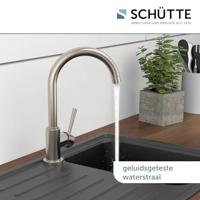 CORNWALL ééngreepsmengkraan keuken met ronde uitloop, roestvrij staal-look elegante kraan met hoge ronde uitloop en draaibereik 360° energiebesparing door cold start functie keramische schijven - thumbnail