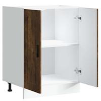 Keuken onderkast "Porto" bewerkt hout gerookt eikenkleurig - thumbnail