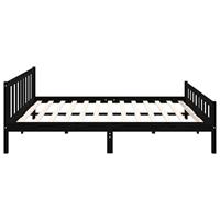 Bedframe massief hout zwart 160x200 cm - thumbnail