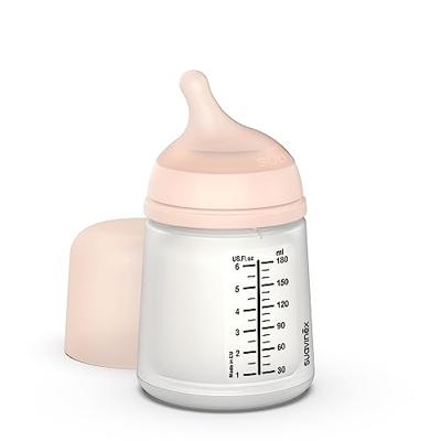 Ant-koliek flesje Zer0.Zer0 trage doorstroming (S) SUAVINEX 180 ml doorzichtig