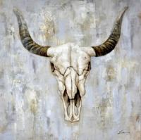 Schilderij - Handgeschilderd - Schedel 100x100cm - thumbnail