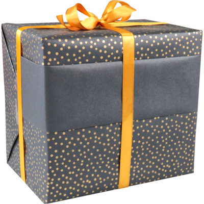 Cadeaupapier 50cm 200m 65gr/ Dots zwart/goud