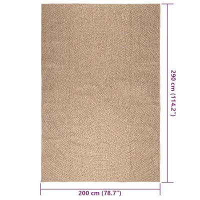 Vloerkleed ZIZUR binnen en buiten 200x290 cm jute look - thumbnail
