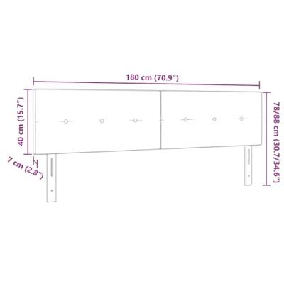 LED Hoofdbord met LED-striplichten Lichtgrijs 180 cm Polyester