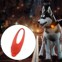 LED nachtlampje huisdier veiligheid kraag siliconen hanger (rood) - thumbnail